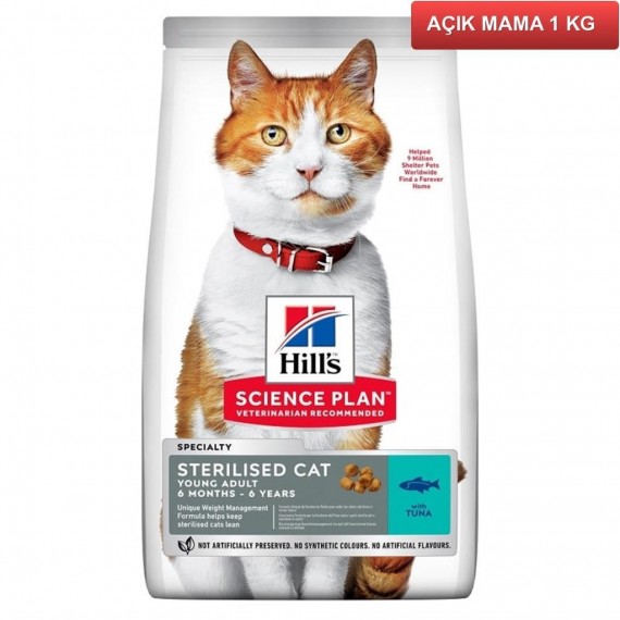 Hills Sterilised Kısırlaştırılmış Ton Balıklı Kedi Maması 1 Kg AÇIK