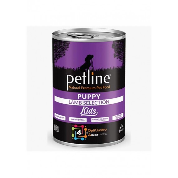 Petline Super Premium Yavru Köpek Konservesi Kuzu Etli Ve Prinçli Pate 400 Gr (Kids)
