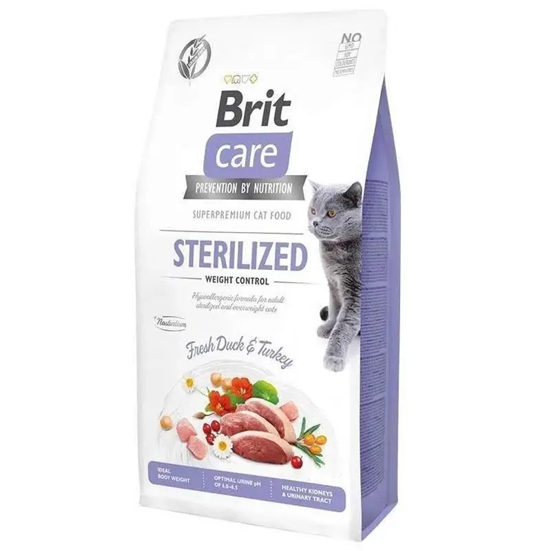 Brit Care Hypoallergenic Sterilised Ördekli Tahılsız Kısırlaştırılmış Kedi Maması 7 kg