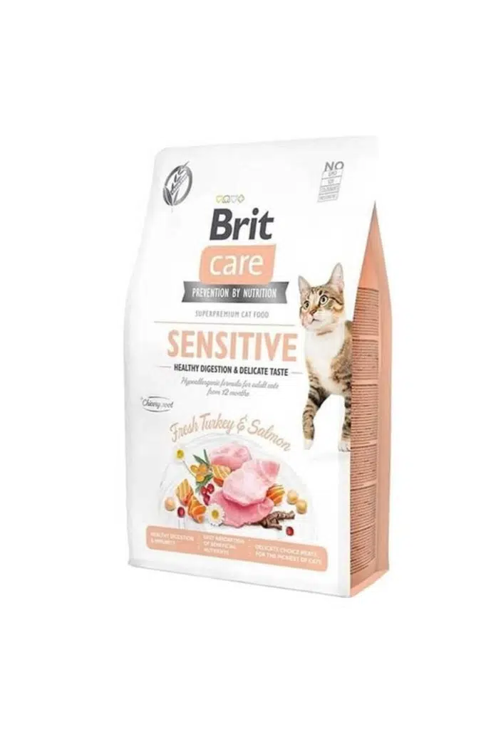 Brit Care Hypoallergenic Sensitive Hindi ve Somon Etli Hassas Tahılsız Kedi Maması 7 kg