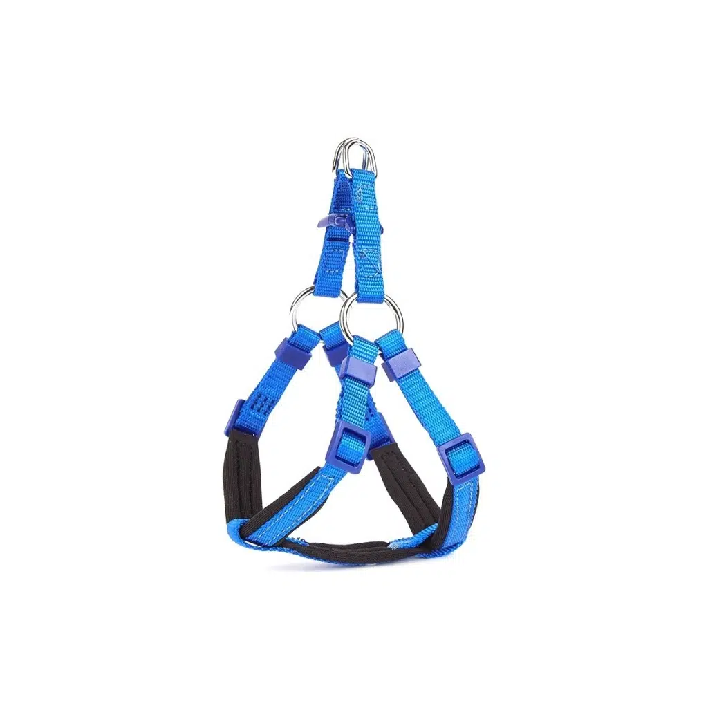 Doggie Konforlu Dokumadan El Yapımı Ronin Model Köpek Göğüs Tasması XXS-1x30-35cm - Royal Blue