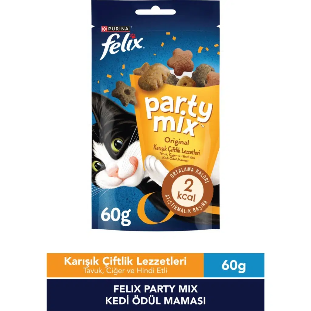Felix Party Mix Original Karışık Çiftlik Lezzetleri Kedi Ödül Maması 60gr
