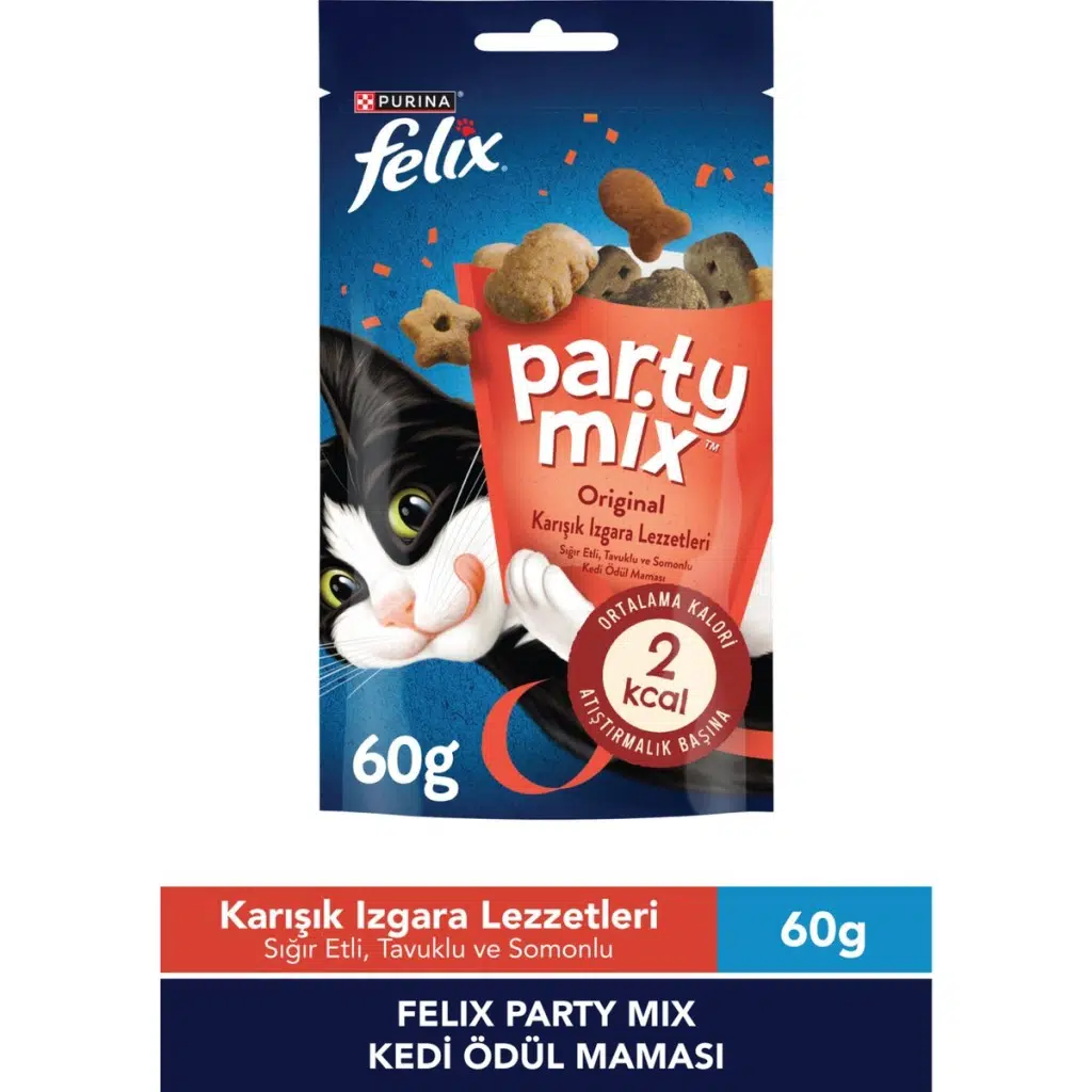 Felix Party Mix Original Karışık Izgara Lezzetleri Kedi Ödül Maması 60gr