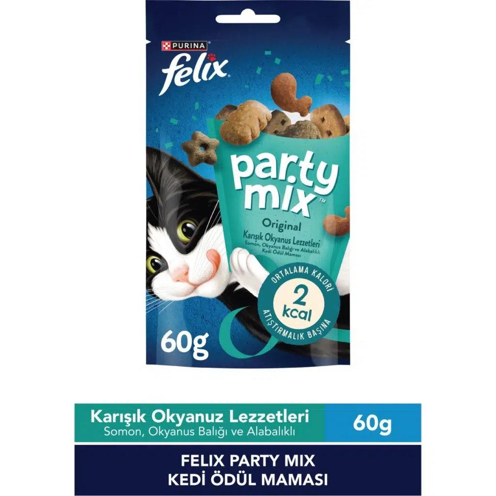 Felix Party Mix Original Karışık Okyanus Lezzetleri Kedi Ödül Maması 60gr