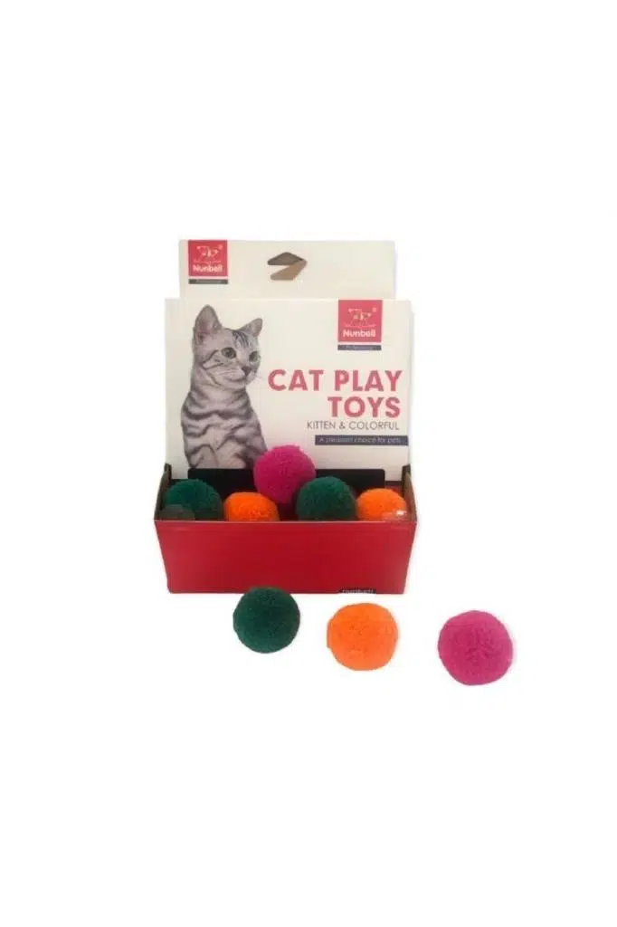 Nunbell Tüylü Yumuşak Renkli Toplar Kedi Oyuncağı 1 TANE
