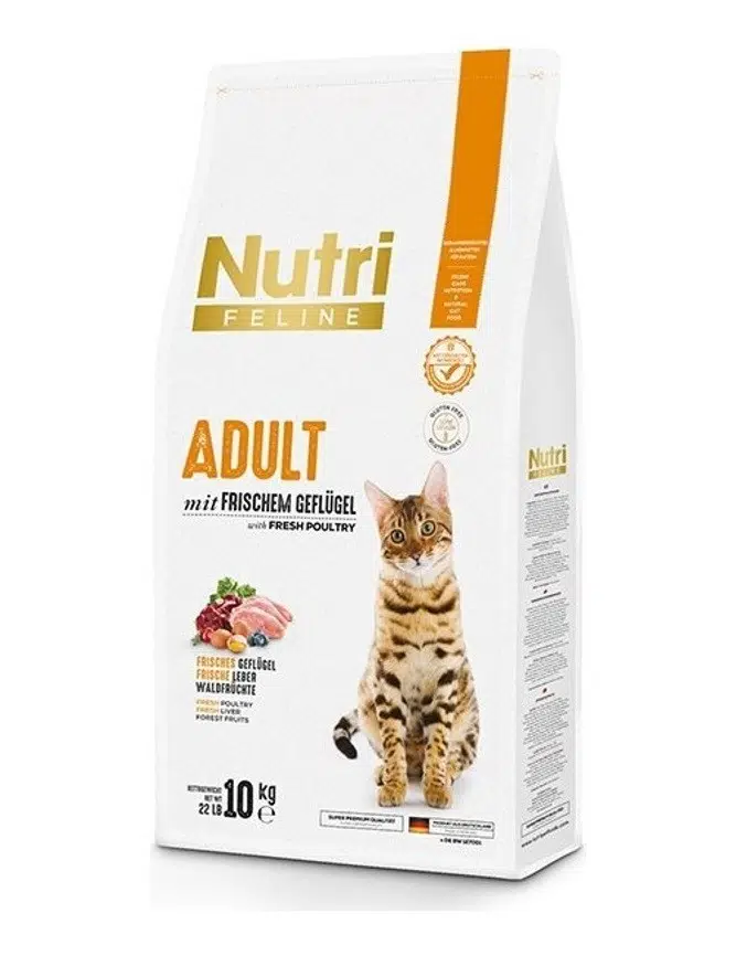 Nutri Feline Glutensiz Tavuklu Düşük Tahıllı Yetişkin Kedi Maması 10kg