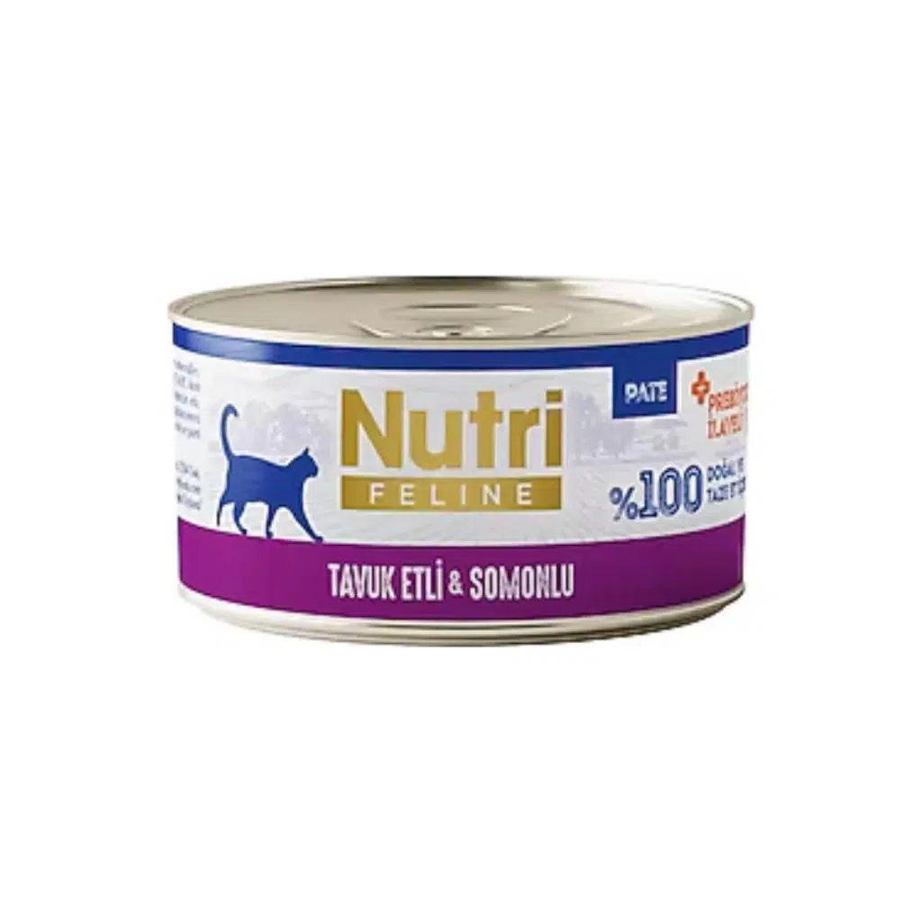 Nutri Feline New Tavuk Eti ve Somonlu Tahılsız Kedi Konservesi 70 Gr