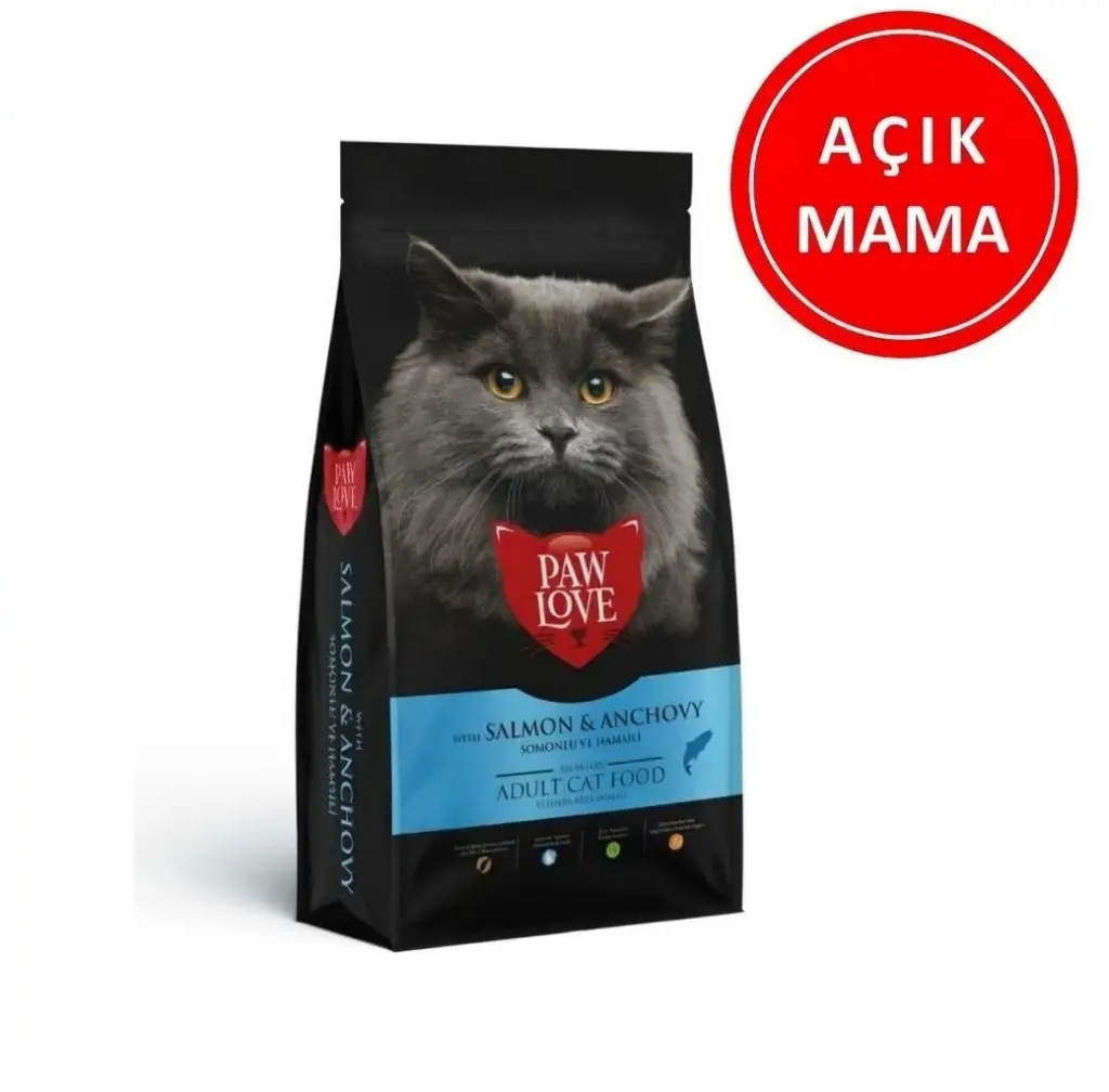 Paw Love Somonlu Hamsili Kedi Maması 1 Kg AÇIK