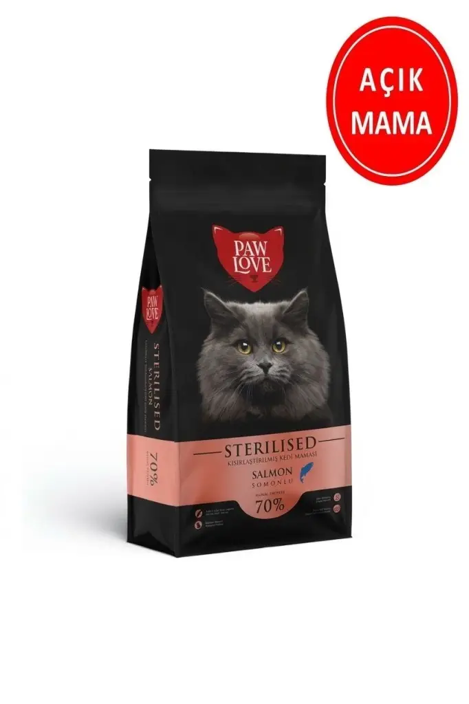 Paw Love Somonlu Kısırlaştırılmış Kedi Maması 1 Kg AÇIK