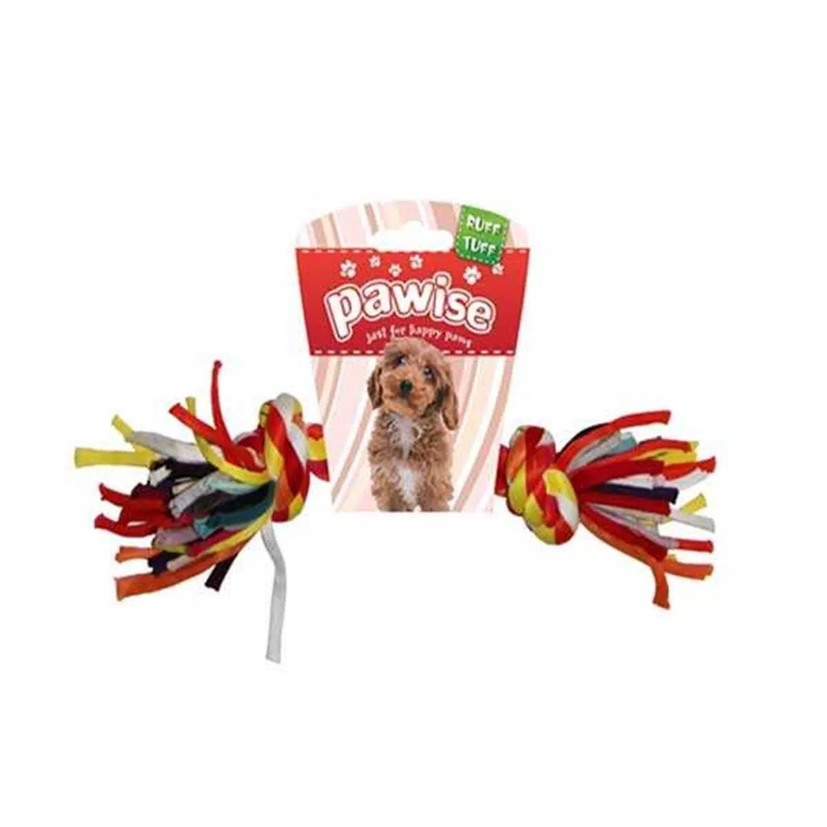 Pawise Renkli Düğümlü İp Kemik Köpek Oyuncağı 22 cm