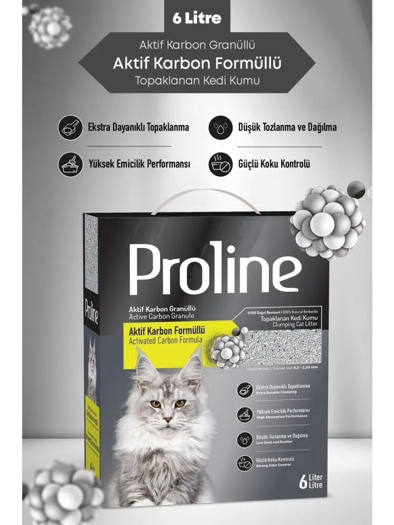 Proline Aktif Karbonlu Süper Hızlı Topaklanan Kedi Kumu 6lt