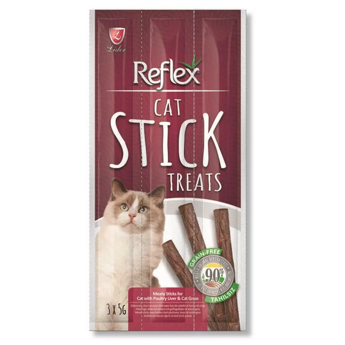 Reflex Cat Stick Ciğerli Tahılsız Kedi Ödül Çubuğu 5 Gr 3'lü