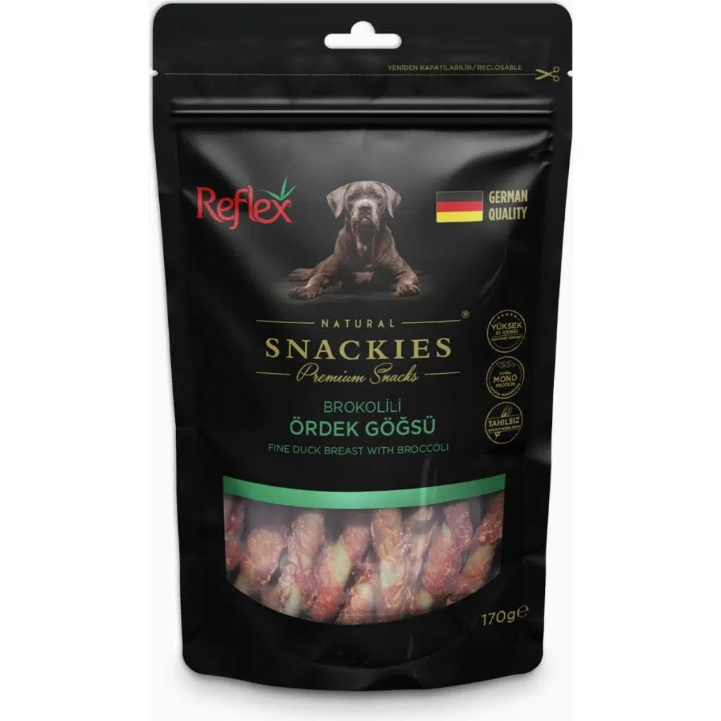 Reflex Snackies Füme Brokoli Ördek Göğsü Kurutulmuş Et Köpek Ödülü 170gr