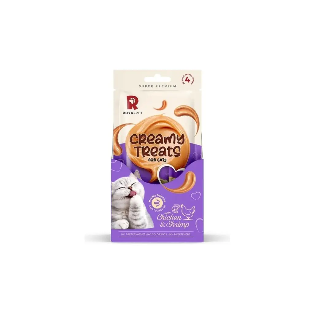 Royalpet Kediler İçin Tavuklu, Karidesli Krema Ödül Maması 4x14gr