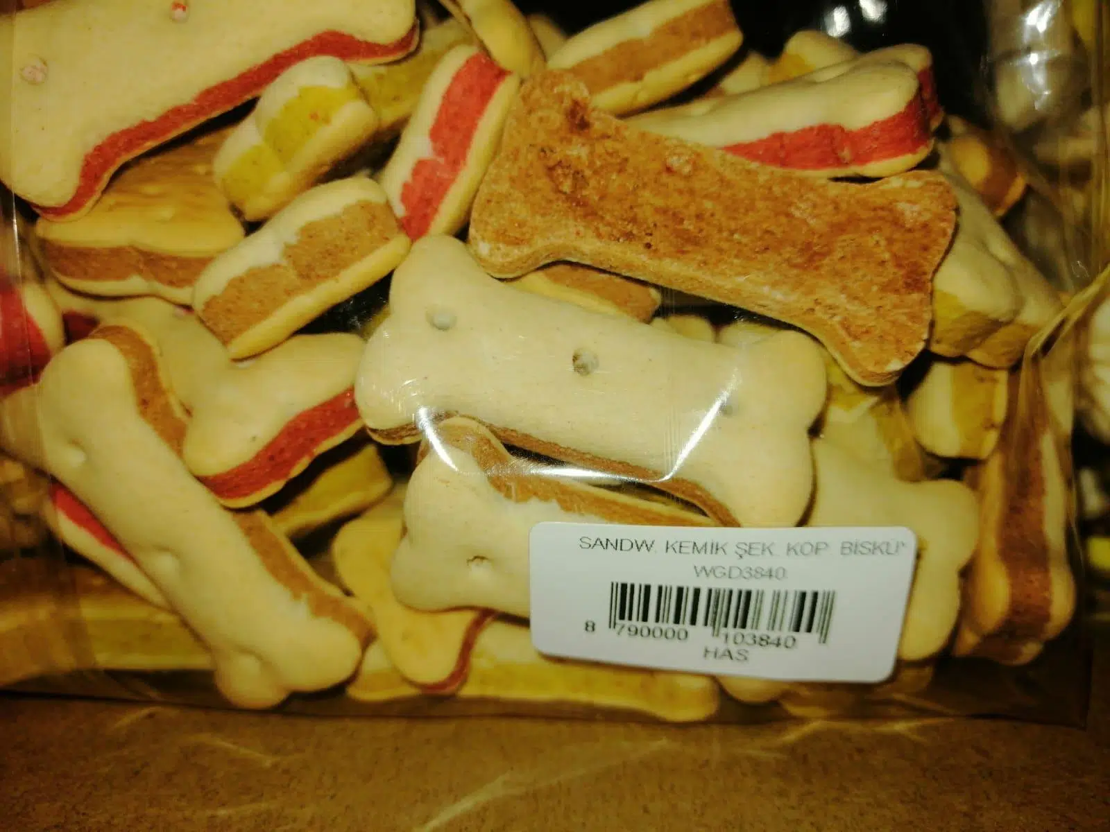 Single Sandwich Kemik Şeklide Köpek Bisküvisi 500 gr